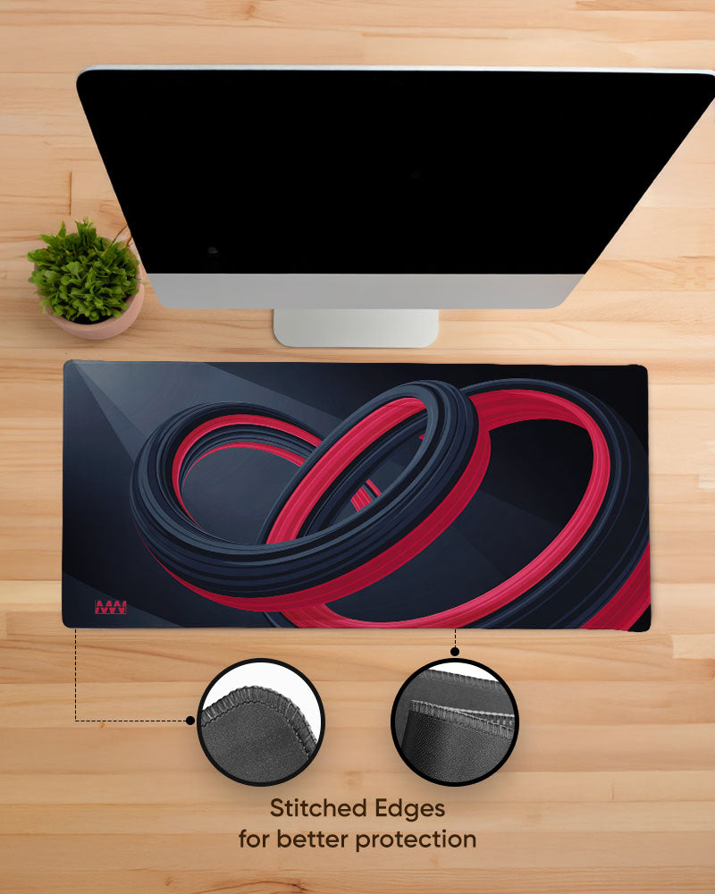 Crimson Flux Modern Minimalism Deskmat