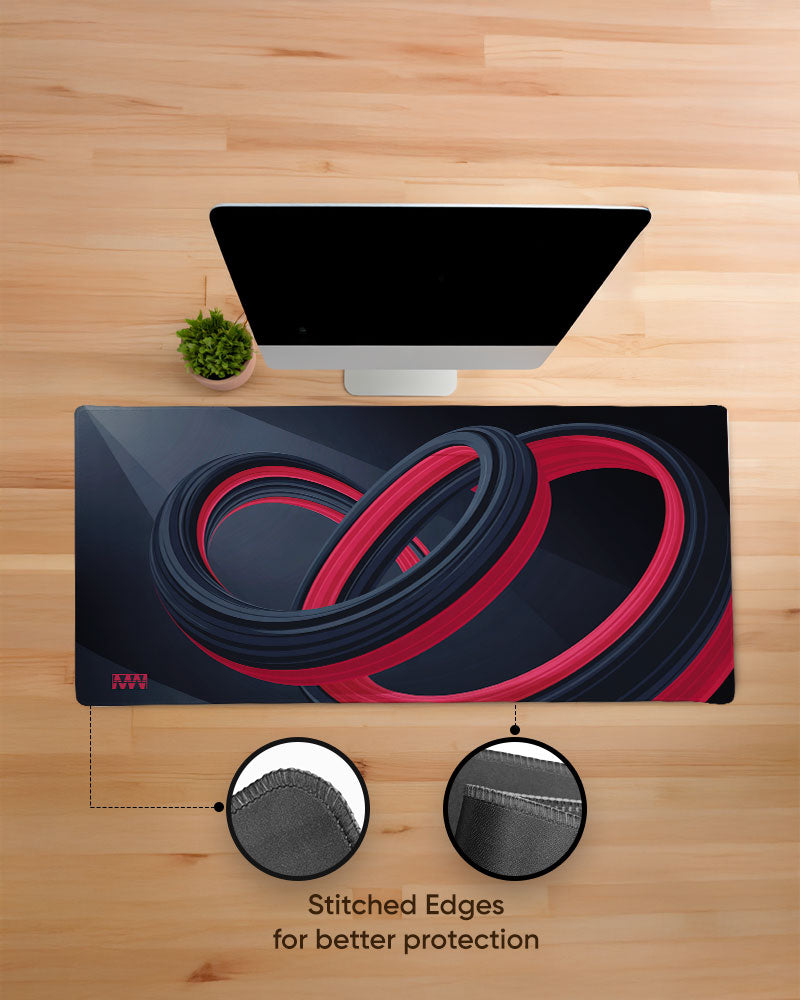Crimson Flux Modern Minimalism Deskmat