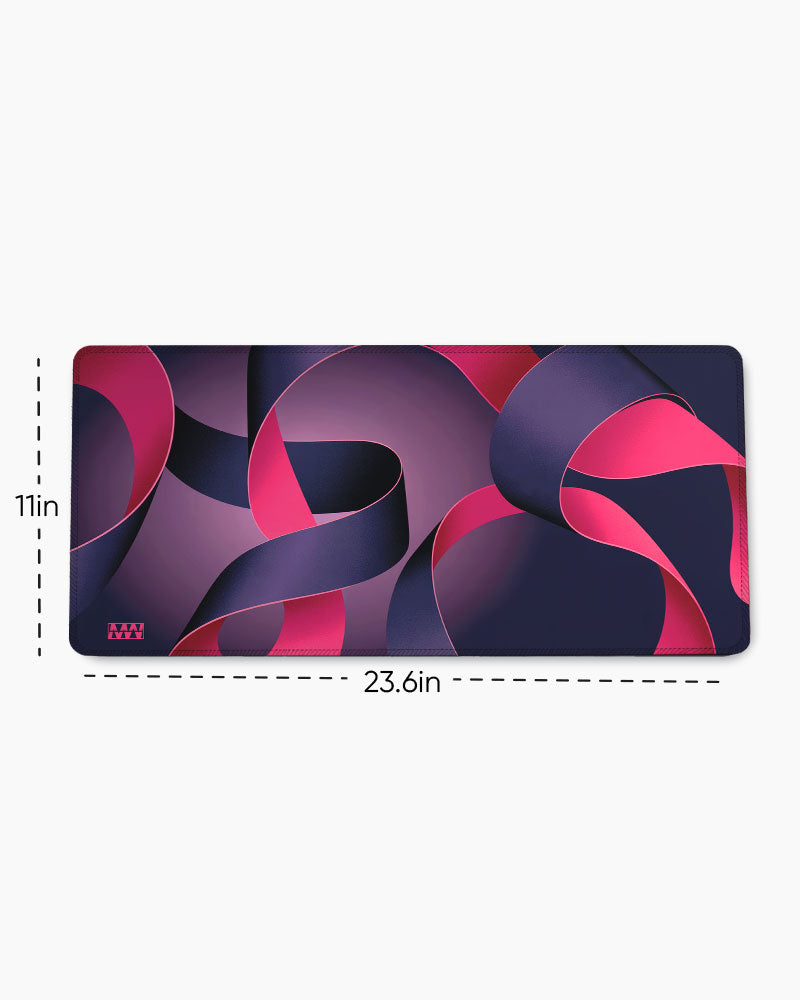 Interwoven Elegance in Red and Violet Deskmat