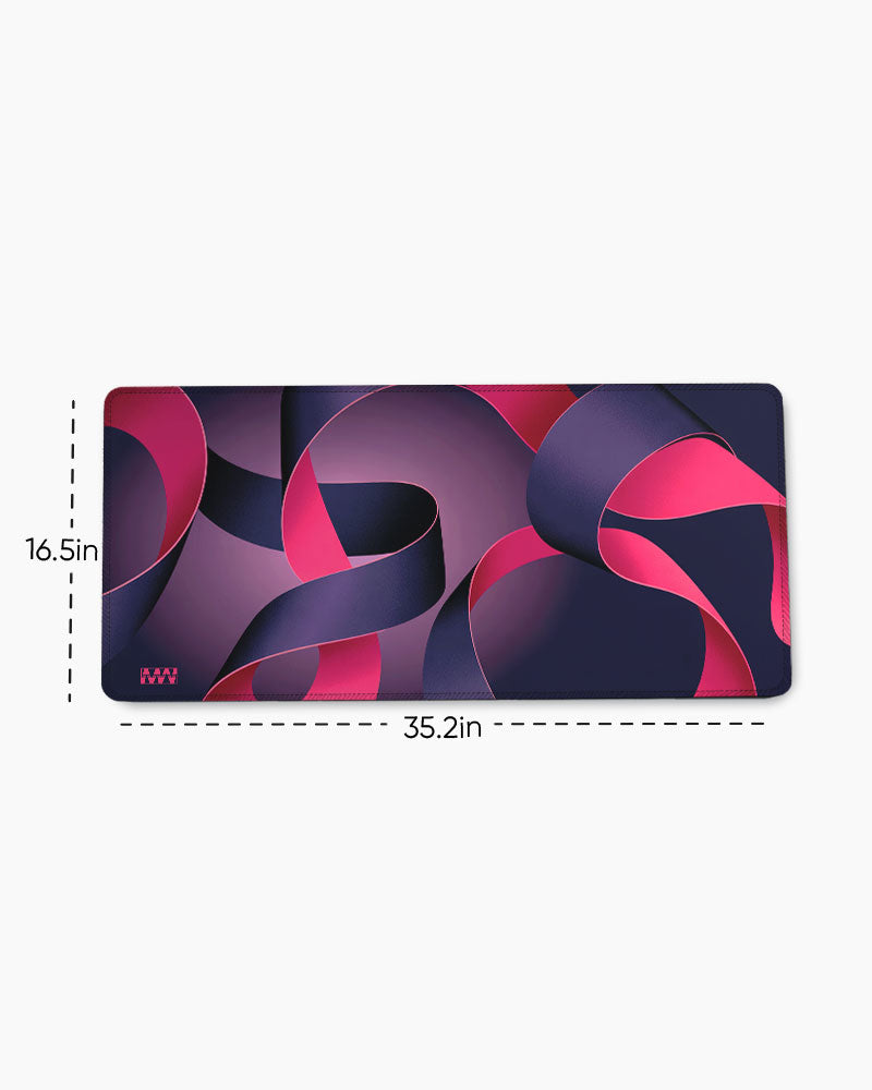 Interwoven Elegance in Red and Violet Deskmat