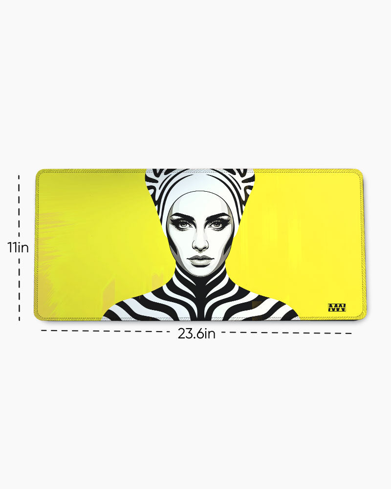 Electric Wild Zebra Pulse on Yellow Deskmat