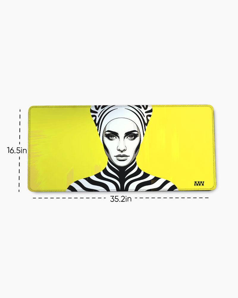 Electric Wild Zebra Pulse on Yellow Deskmat