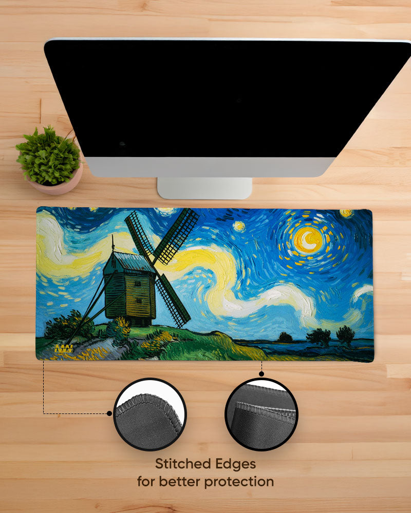 Windmill Under the Painted Sky DeskMat