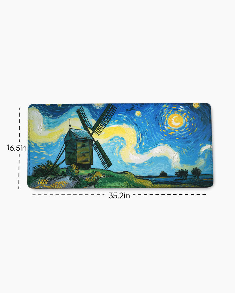 Windmill Under the Painted Sky DeskMat