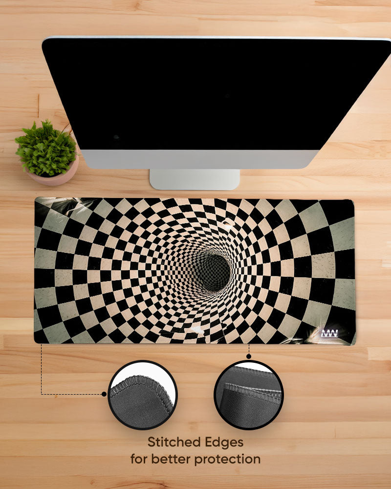 Vortex Flow Dimension Beneath the Grid Deskmat