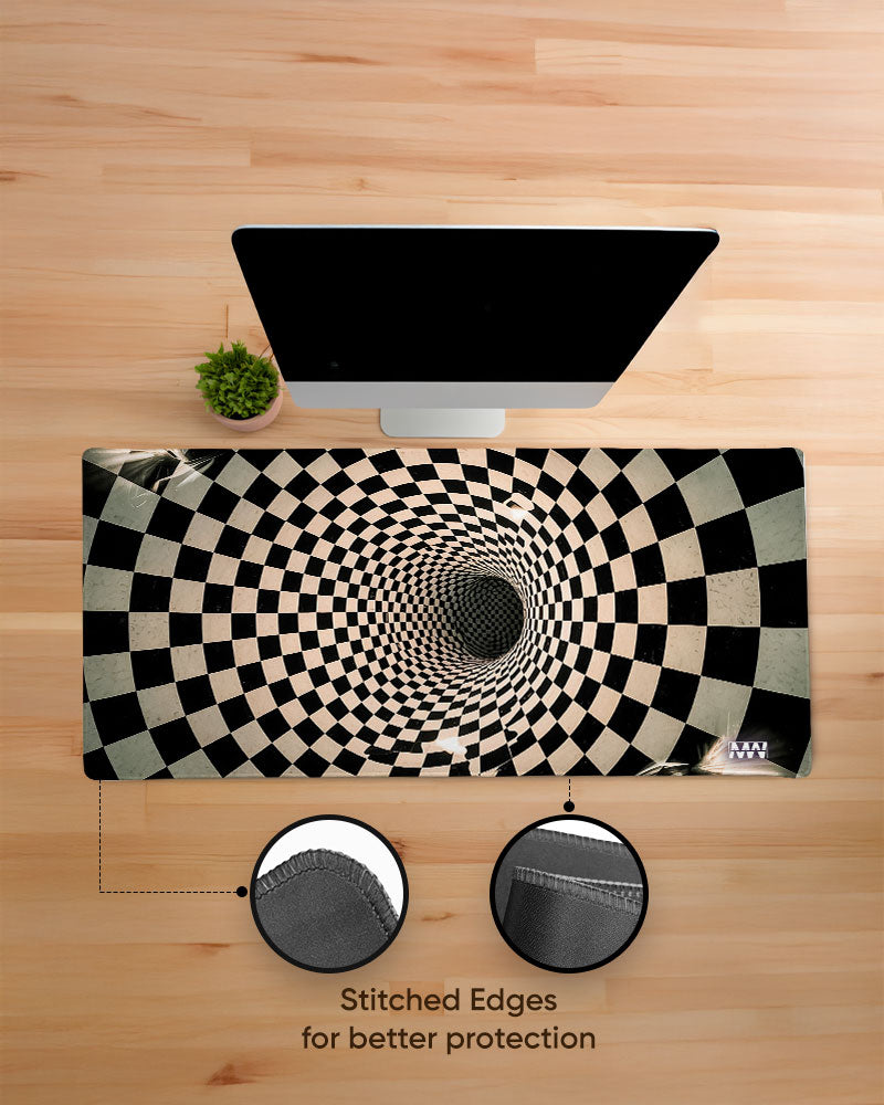 Vortex Flow Dimension Beneath the Grid Deskmat
