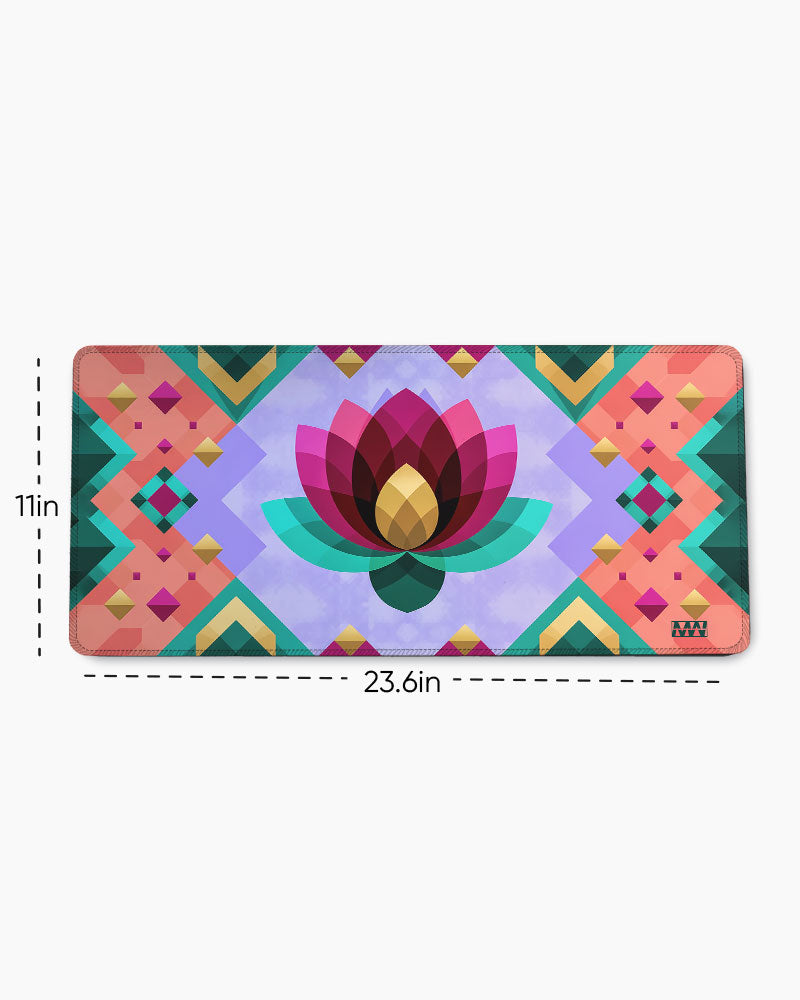 Lotus Radiance Geometry in Bloom Deskmat