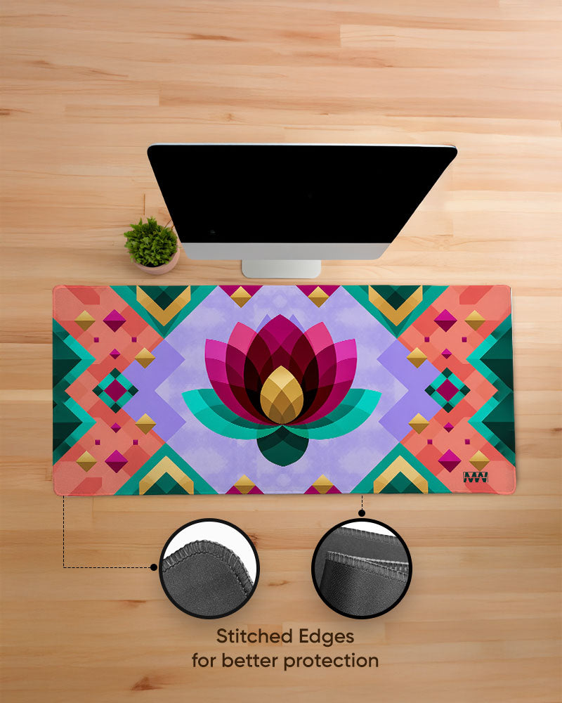 Lotus Radiance Geometry in Bloom Deskmat