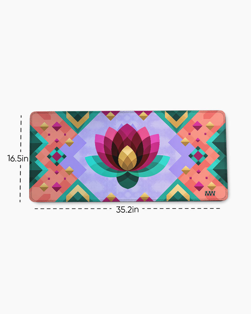 Lotus Radiance Geometry in Bloom Deskmat