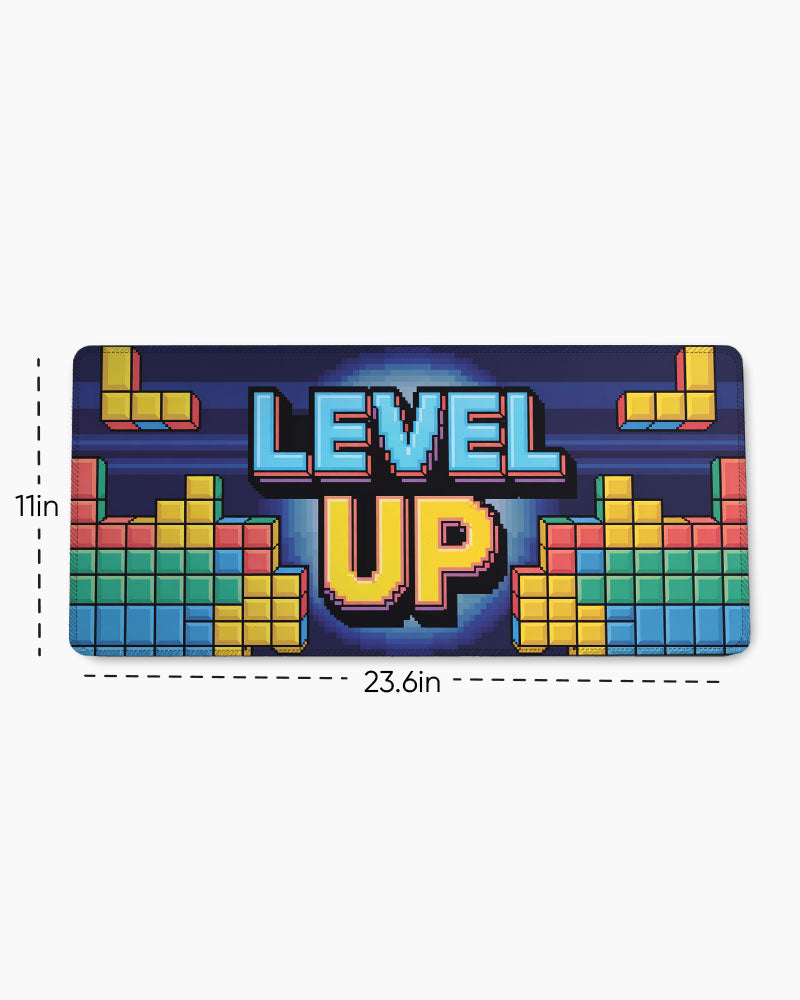 Level Up Retro Pixel Gaming Desk Mat