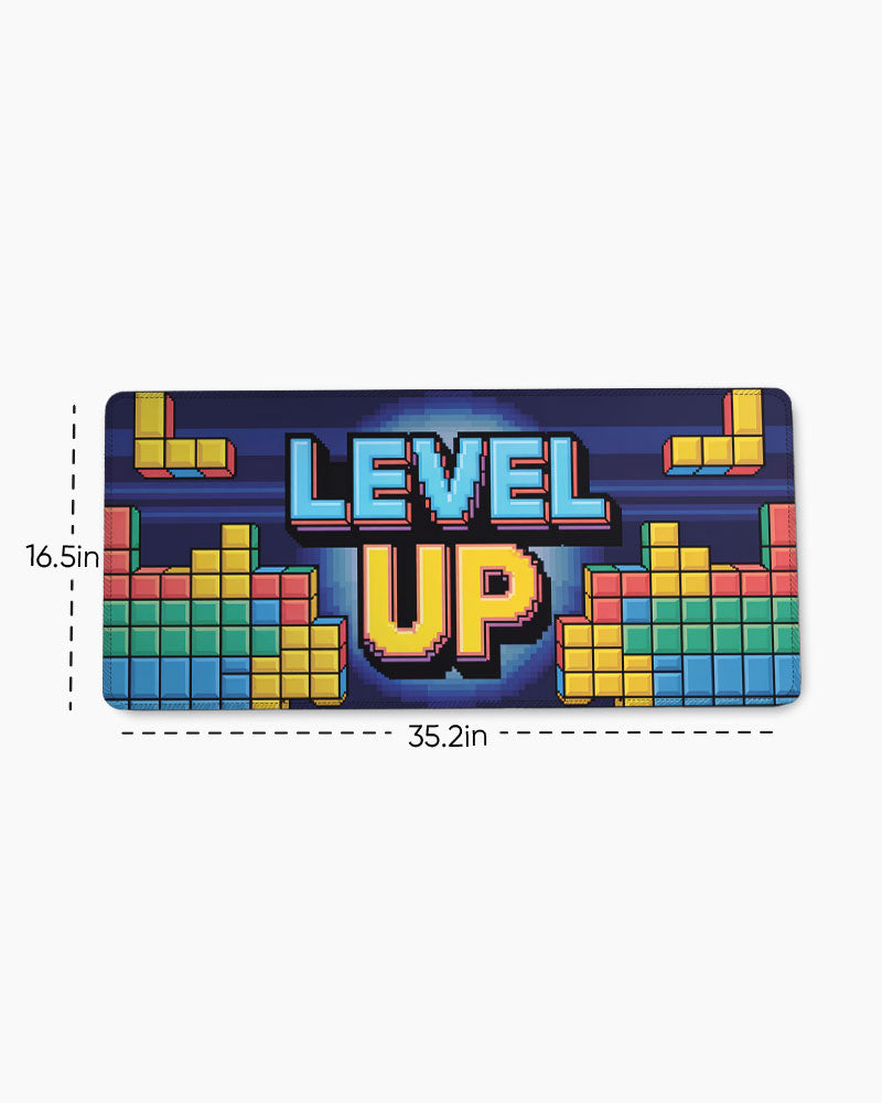 Level Up Retro Pixel Gaming Desk Mat