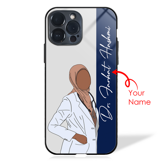 She Heals Custom Name Doctor Edition Glass Case