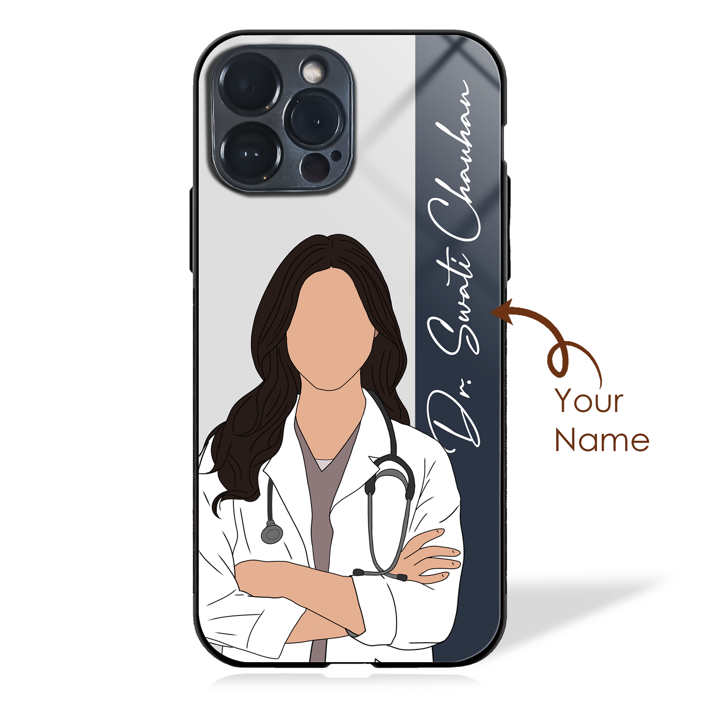 SheCures Custom Name Glass Case for Women