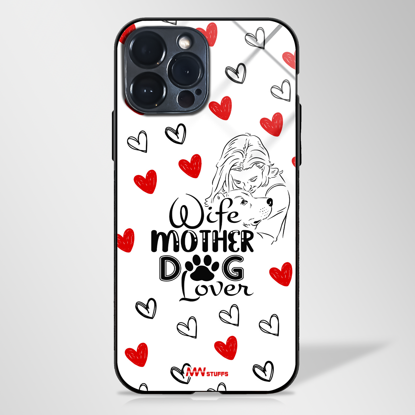 Wife, Mother, Dog Lover Glass Case