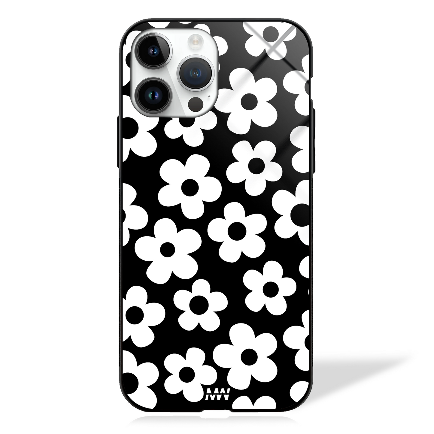Ebony Petals Pattern GLASS CASE - - MW Stuffs -