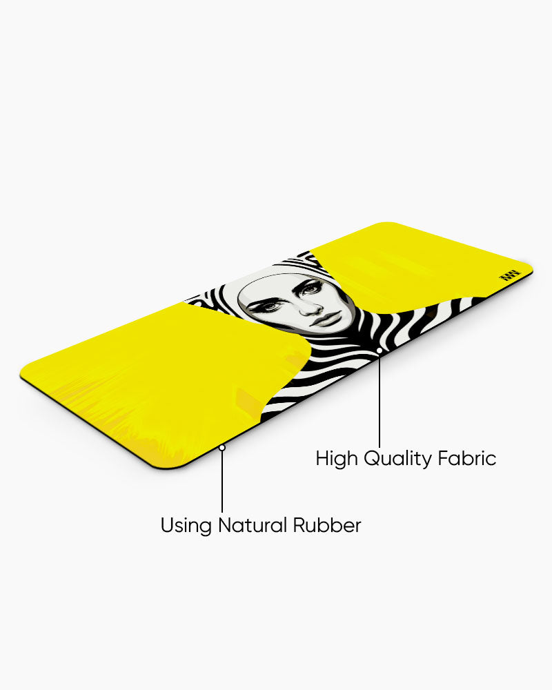 Electric Wild Zebra Pulse on Yellow Deskmat
