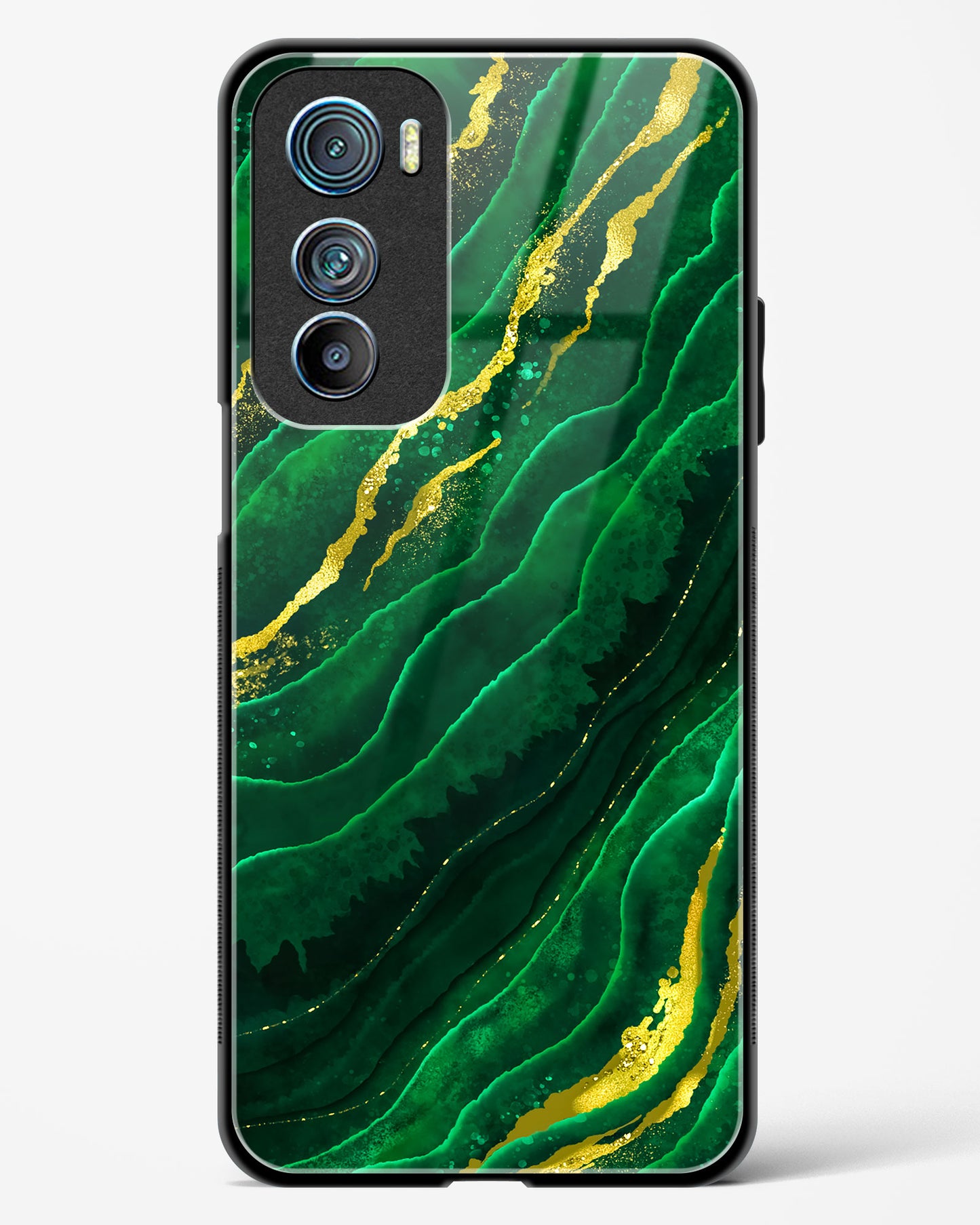 Emerald Marble Glass Phone Case-Motorola Edge 30