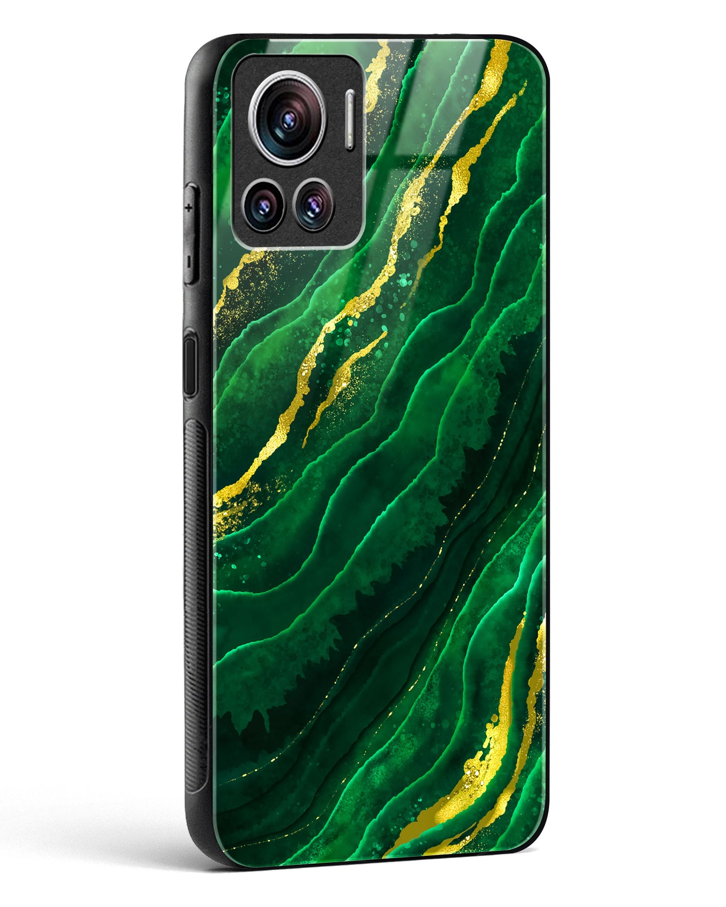 Emerald Marble Glass Phone Case-Motorola Edge 30 Ultra