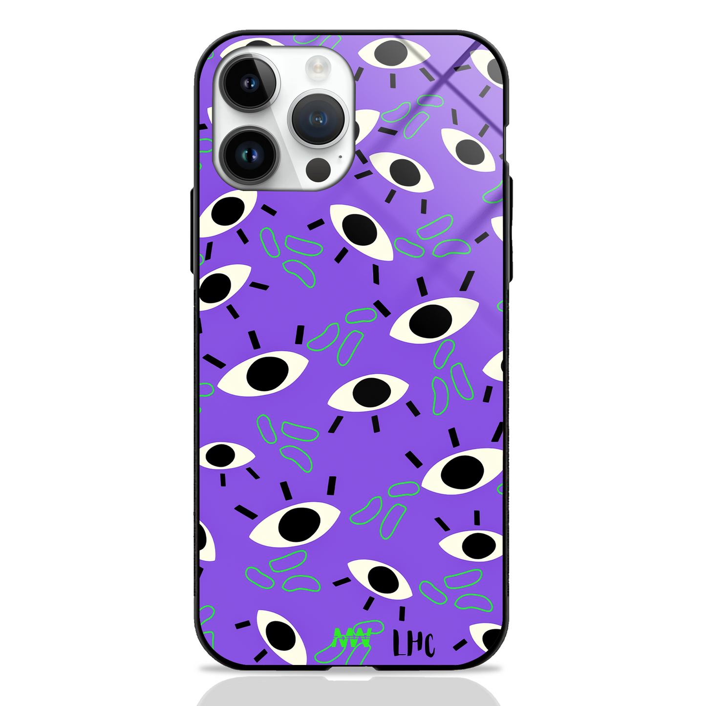 Eye Spy Purple Premium Glass Case - - MW Stuffs -