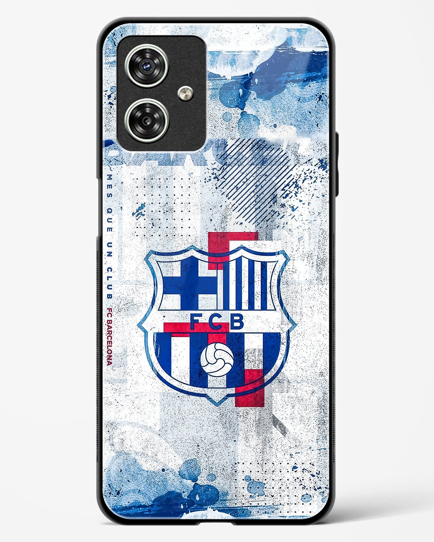FCB Denim Style Glass Phone Case-Moto G54 5G