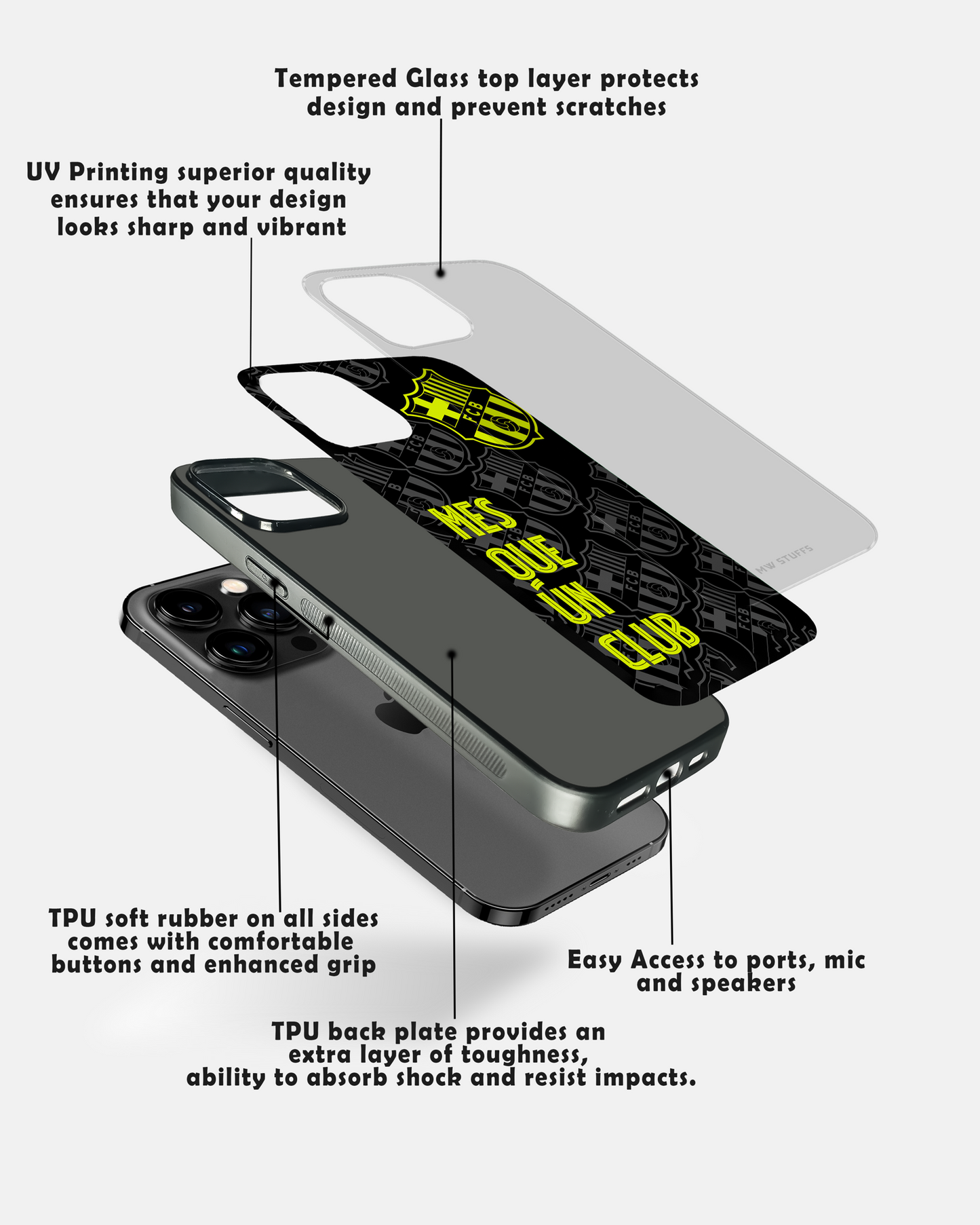 FCB Football Club Glass Case - - MW Stuffs -