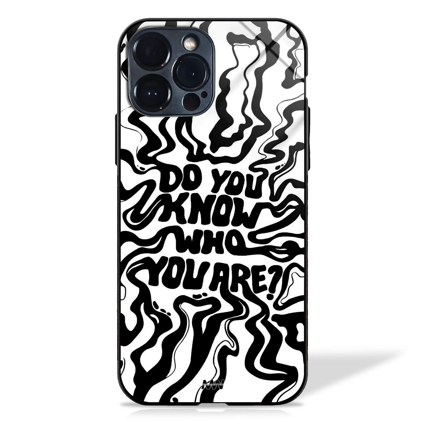 Find Yourself Theme Premium Glass Case (Black & White) - - MW Stuffs -