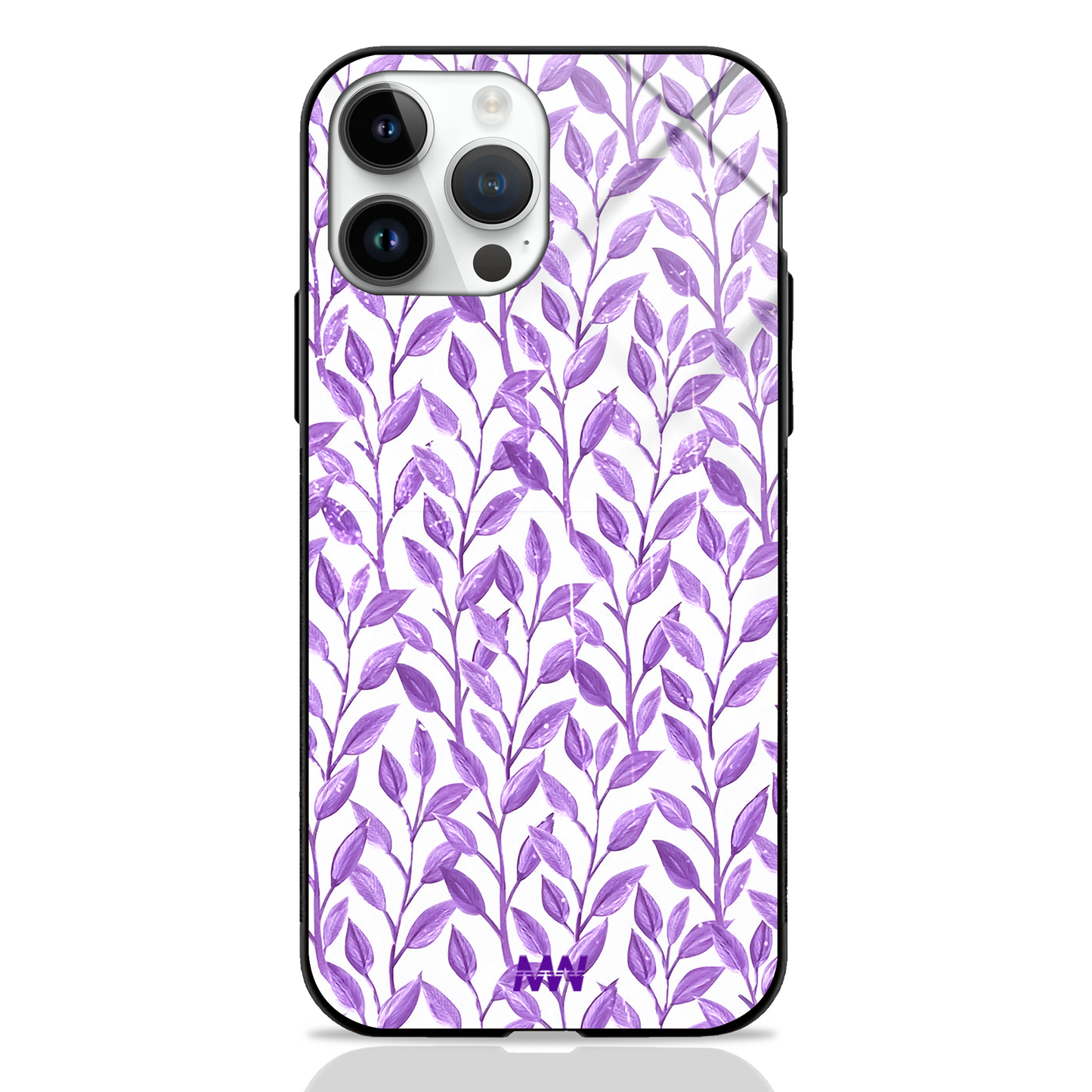 Floral Lavender Pattern Premium Glass Case - - MW Stuffs -