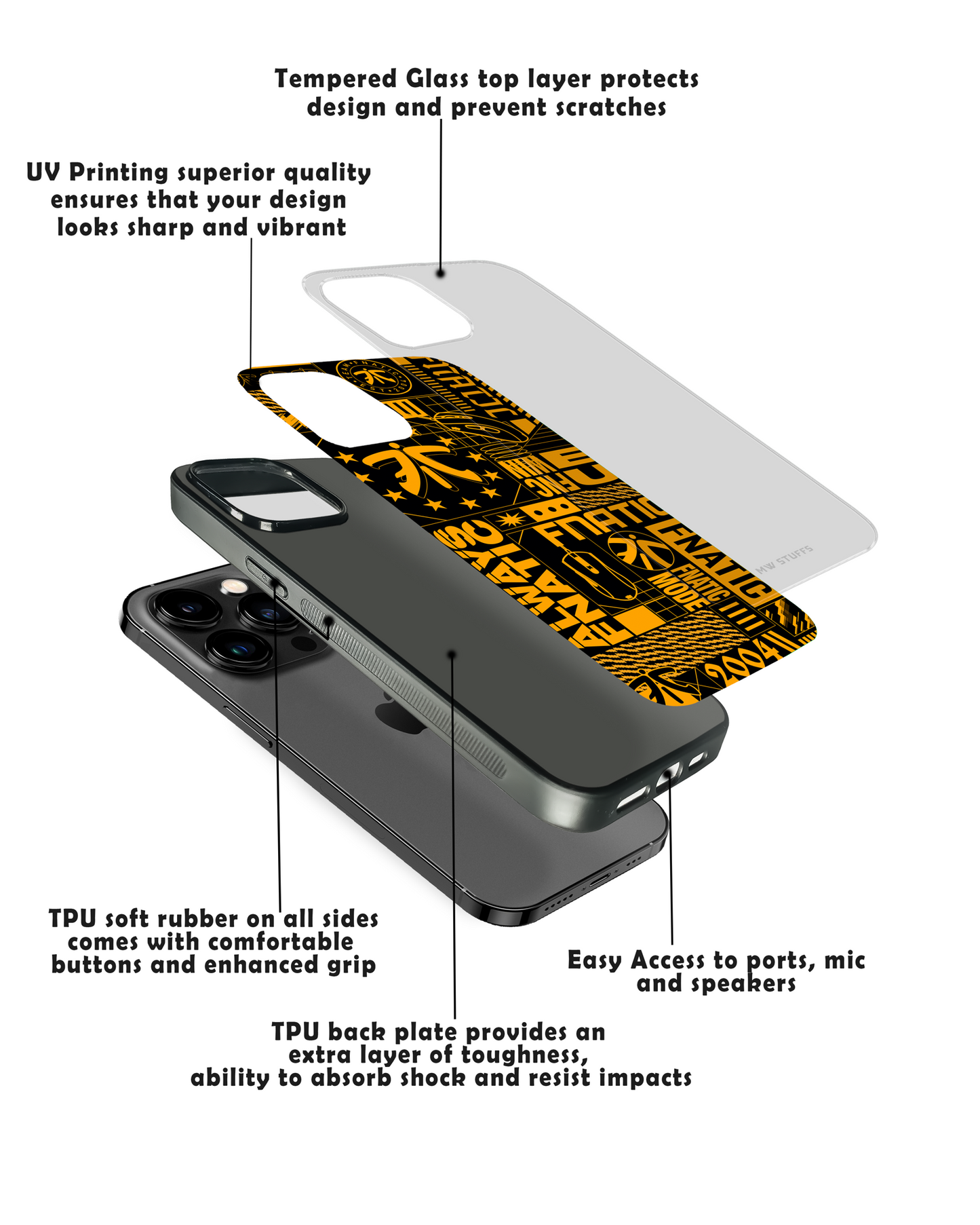Fnatic Secret Gang Art Glass Case - - MW Stuffs -