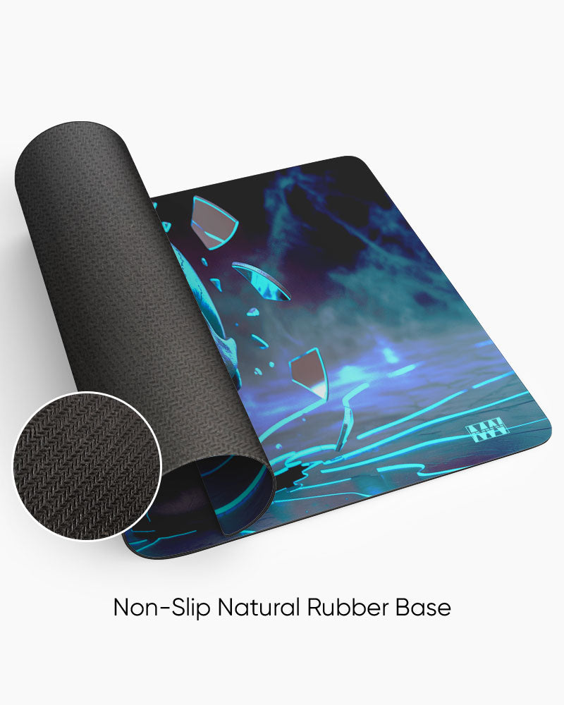 Fractured Illusion Neon Shards Desk Mat