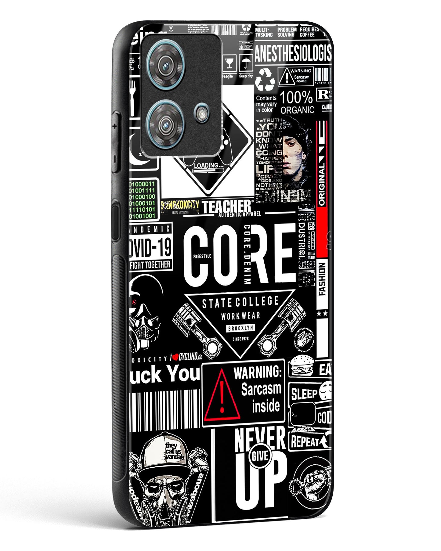 Funky Style Collage Glass Phone Case-Motorola Edge 40 Neo