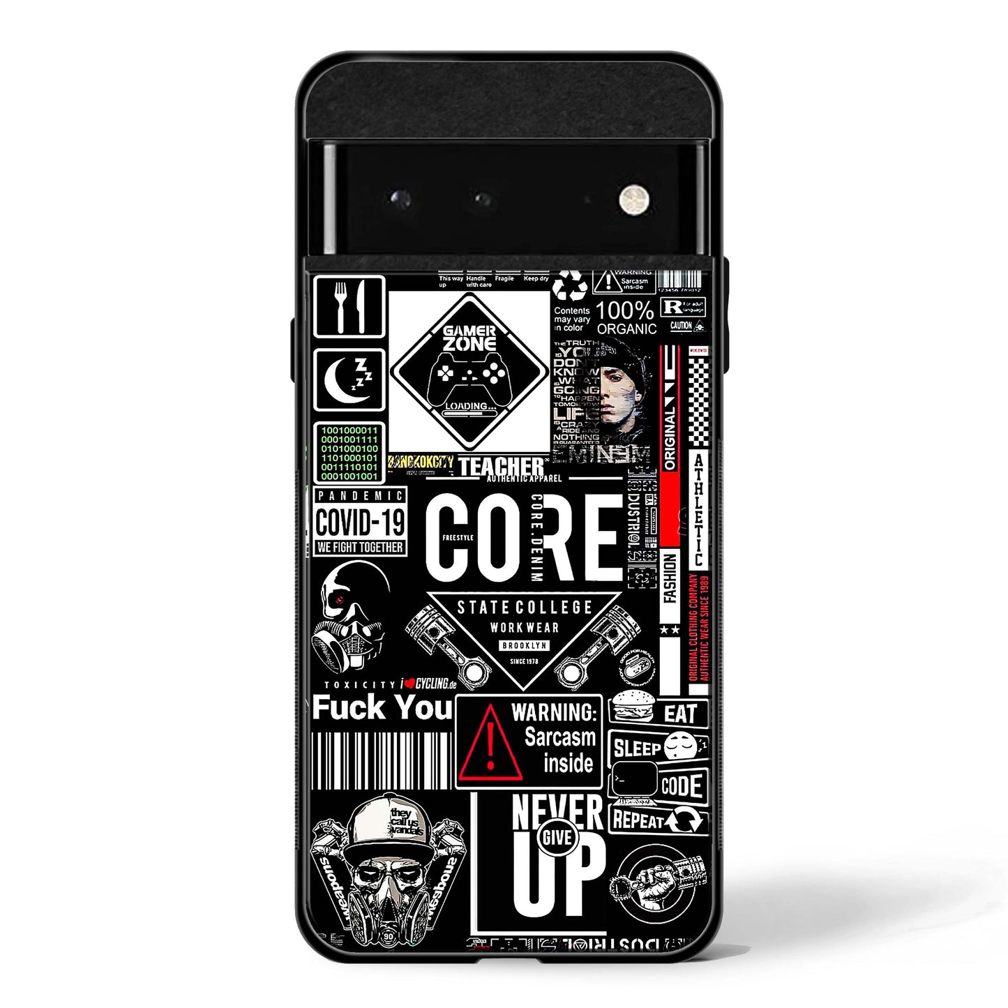 Funky Style Collage Google Pixel Glass Phone Case