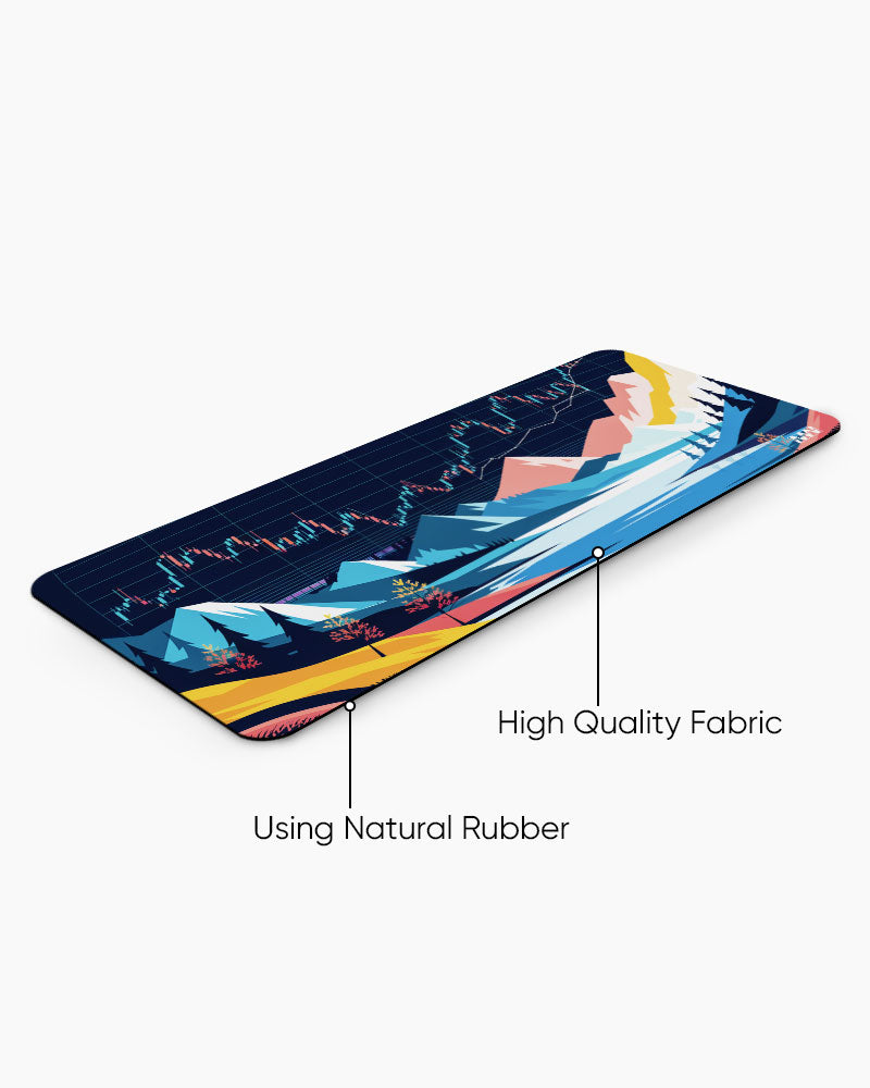Fusion of Finance & Nature Stock Charts Deskmat