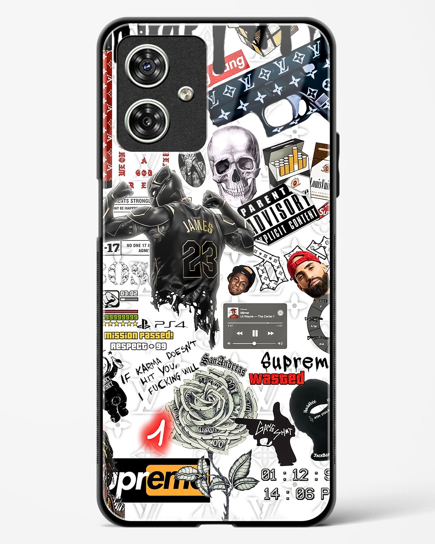 Gangster Tags Glass Phone Case-Moto G54 5G