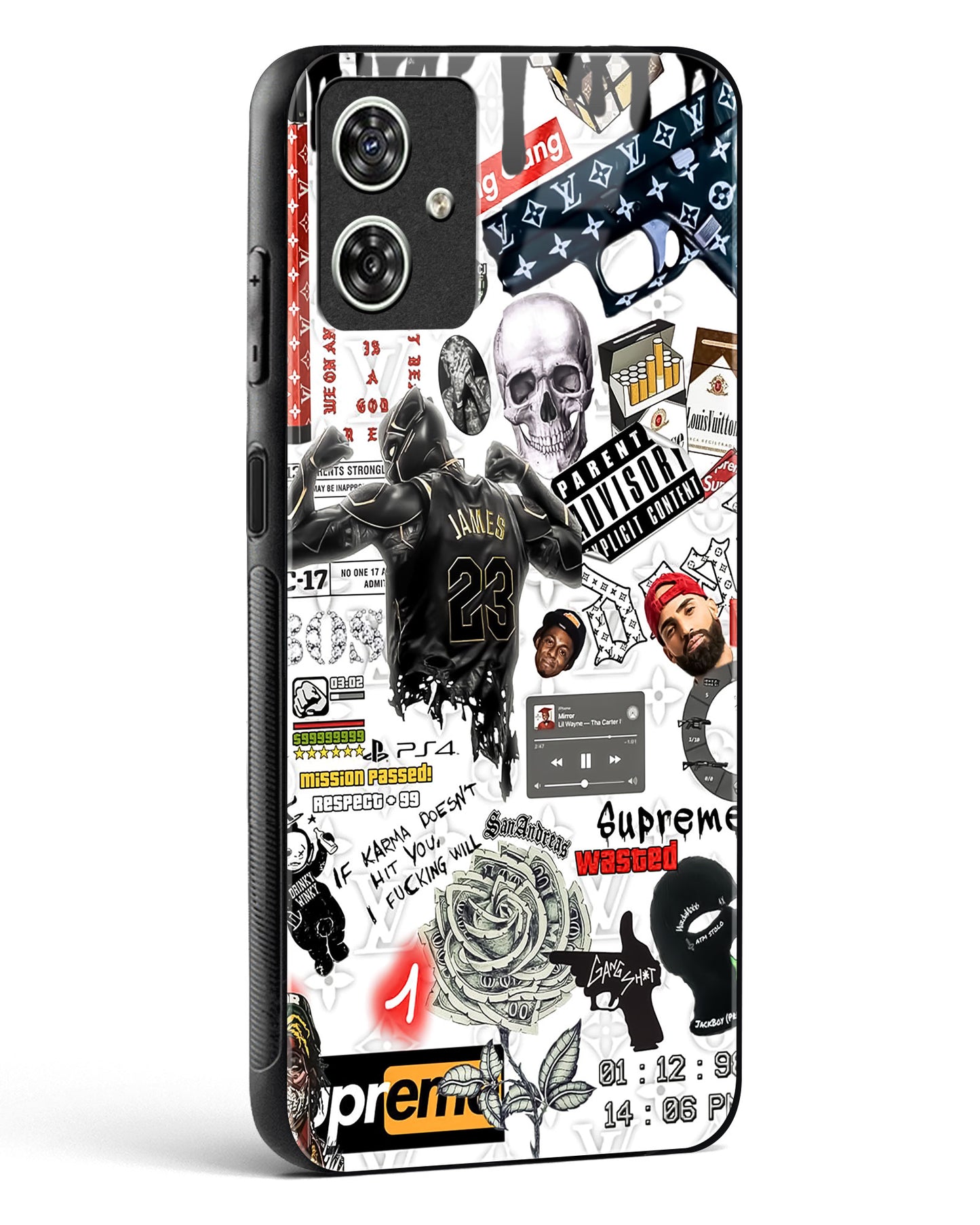 Gangster Tags Glass Phone Case-Moto G54 5G