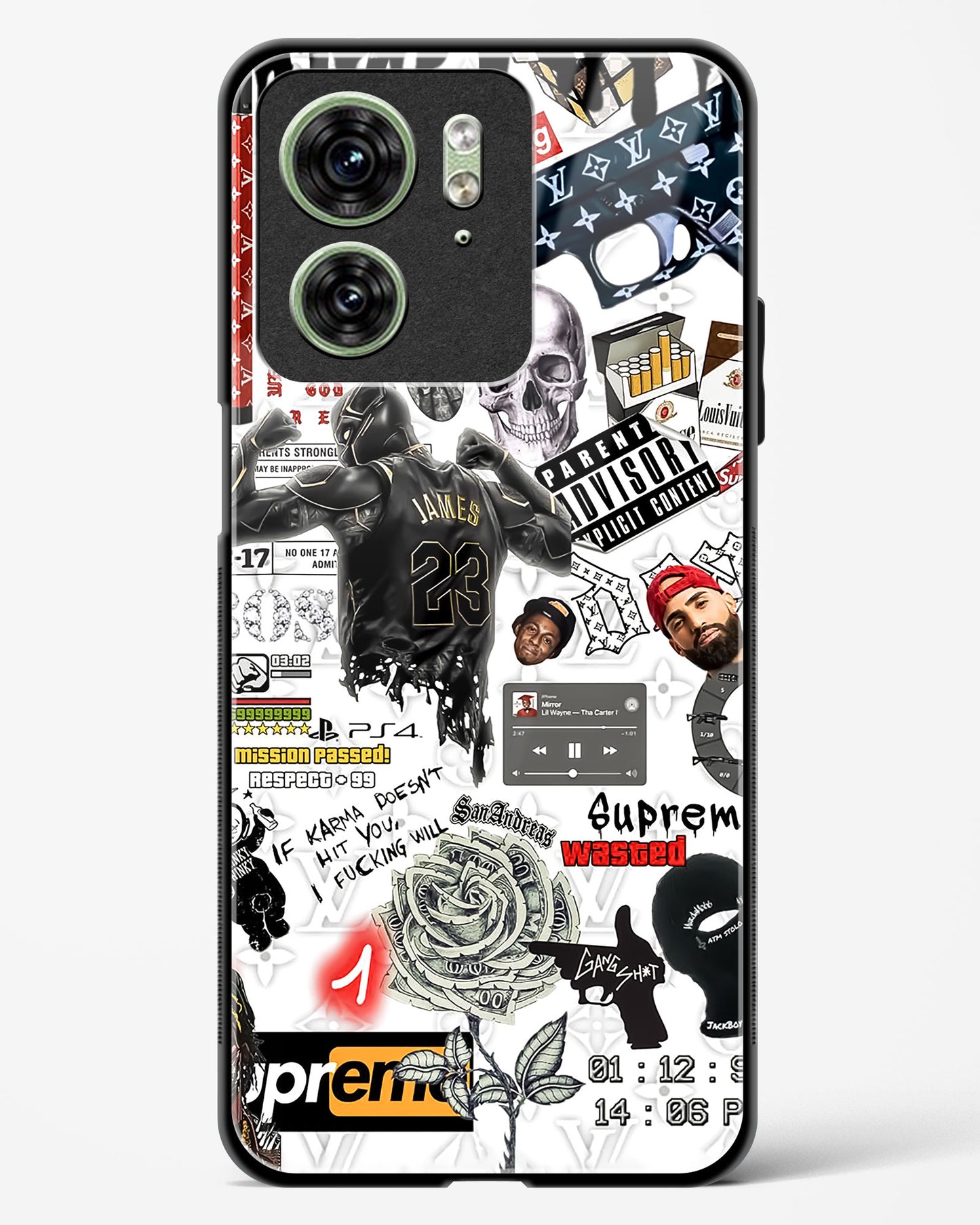 Gangster Tags Glass Phone Case-Motorola Edge 40