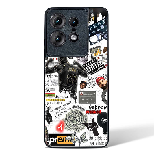 Gangster Tags Glass Phone Case-Motorola Edge 50 Pro