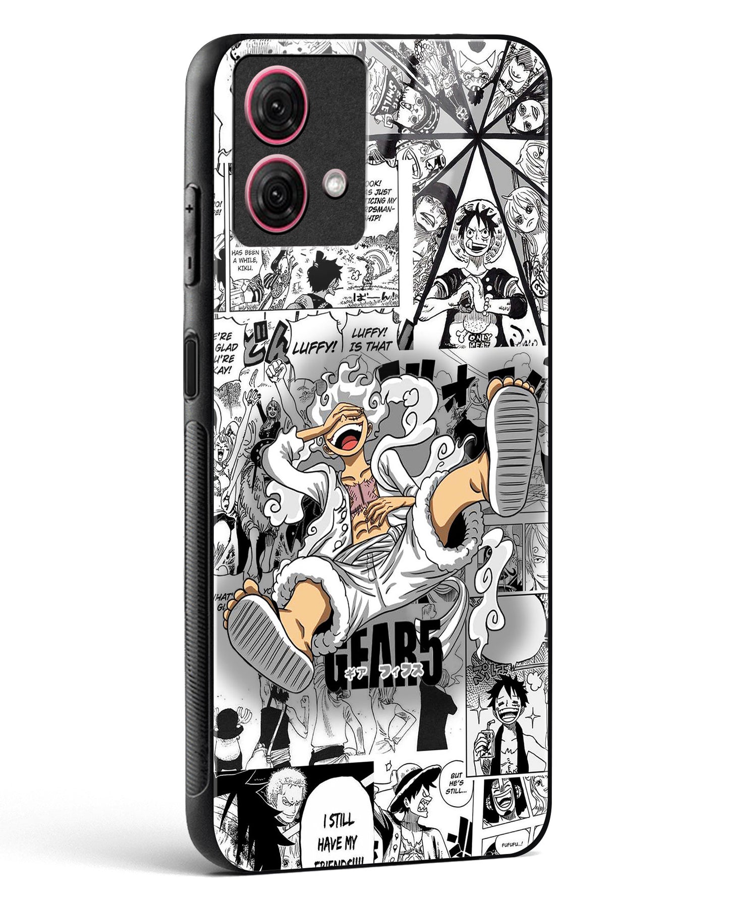 Gear 5 Luffy Anime Glass Phone Case-Moto G84 5G