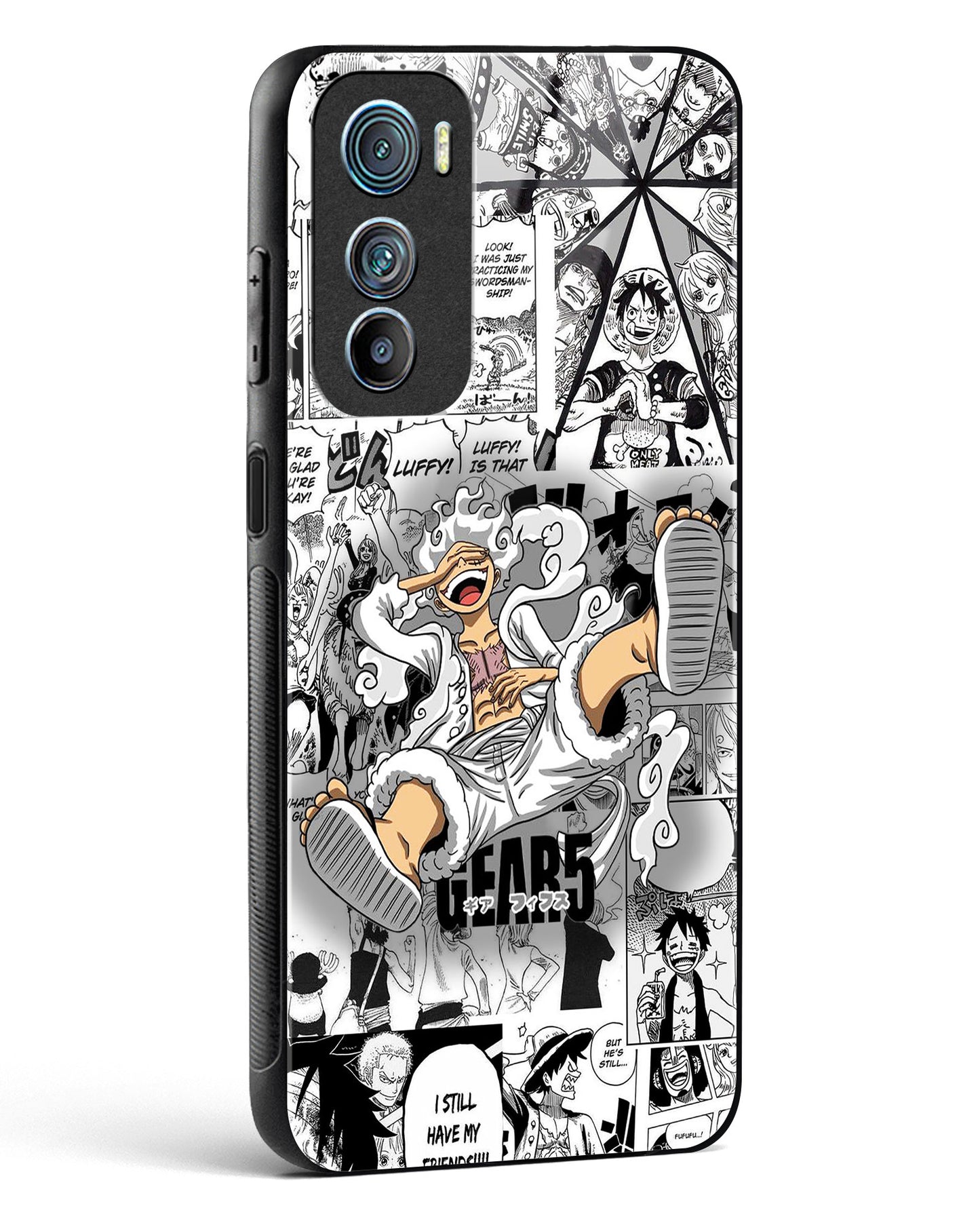 Gear 5 Luffy Anime Glass Phone Case-Motorola Edge 30