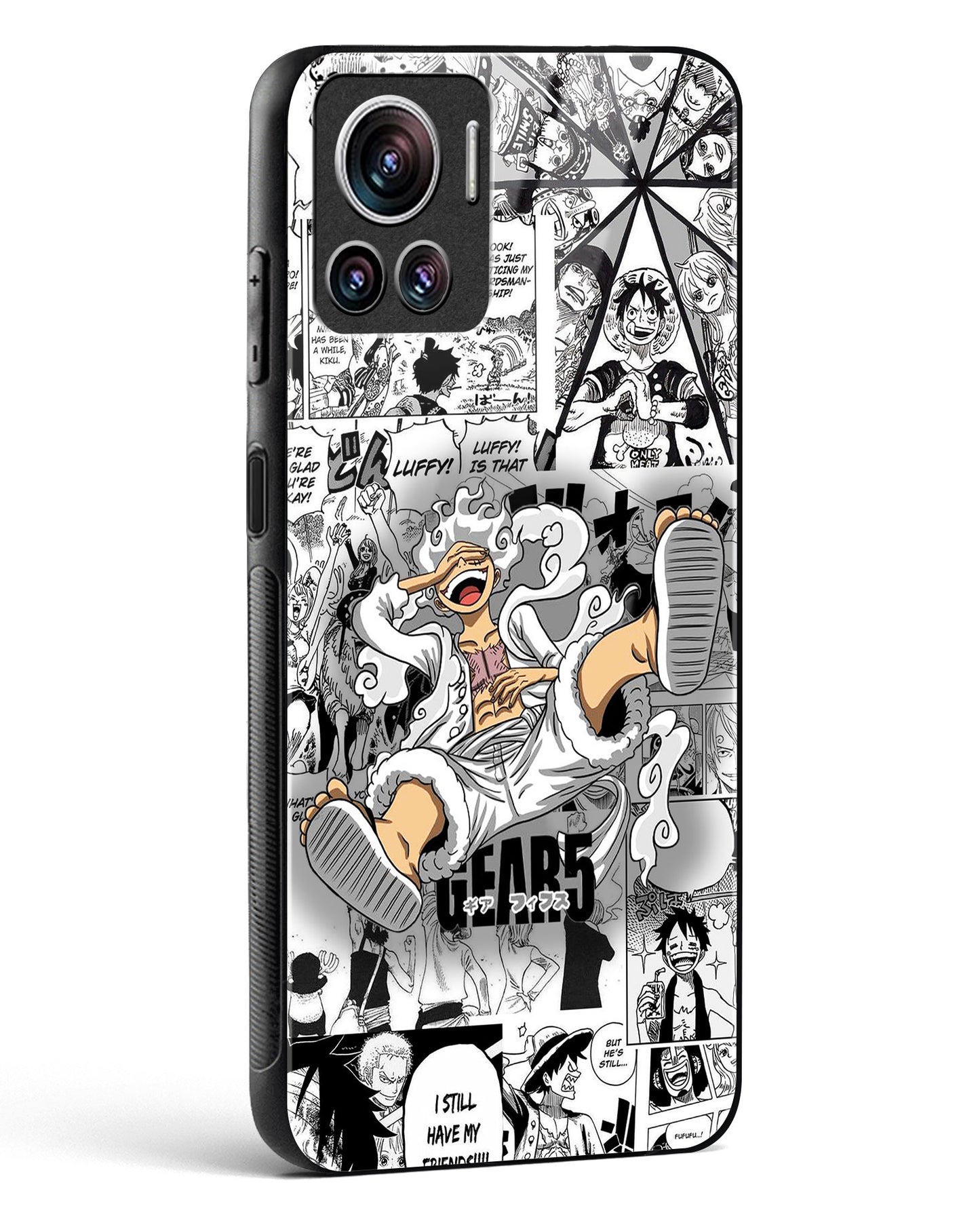 Gear 5 Luffy Anime Glass Phone Case-Motorola Edge 30 Ultra