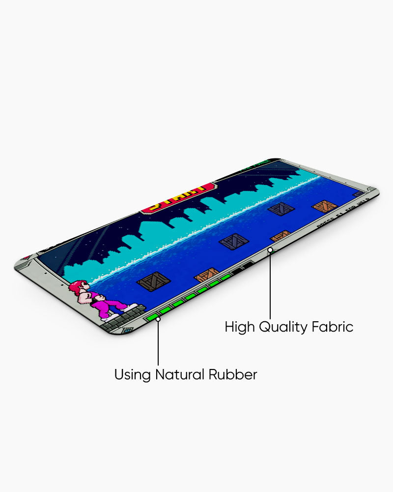 Glowing Skyline Desk Mat