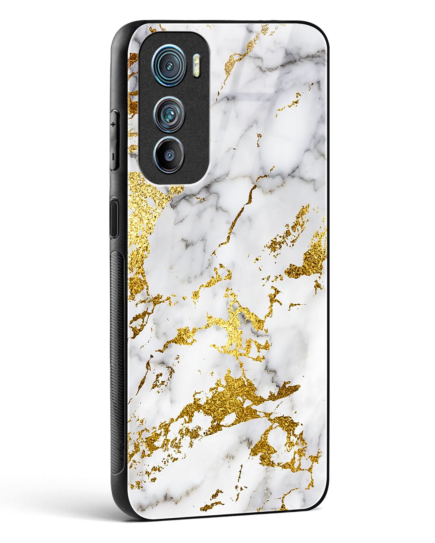 Gold Vein Marble Glass Phone Case-Motorola Edge 30