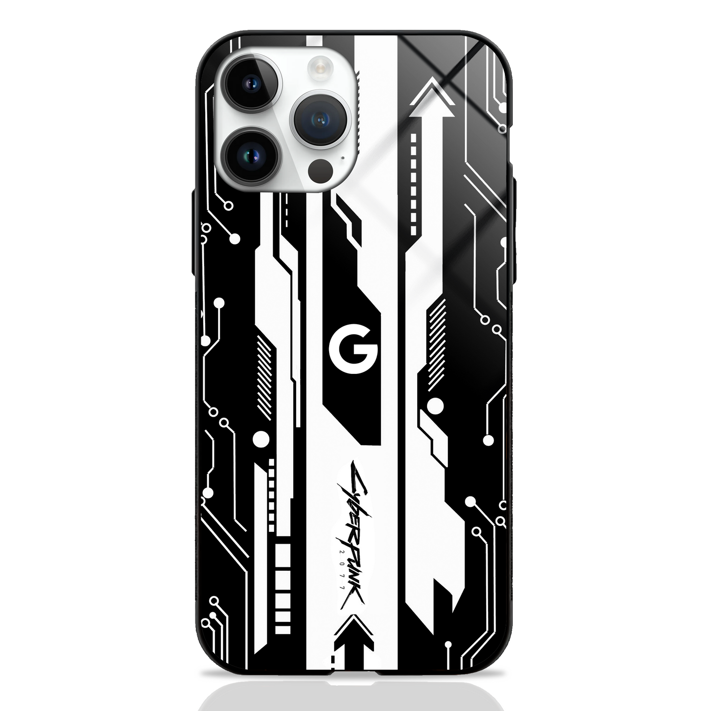 Gaming Abstract Theme GLASS CASES (Yellow, Black, Red & White)