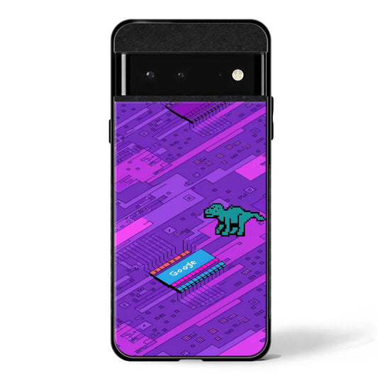 Pixel Dino Circuit-Google Pixel Glass Phone Cases