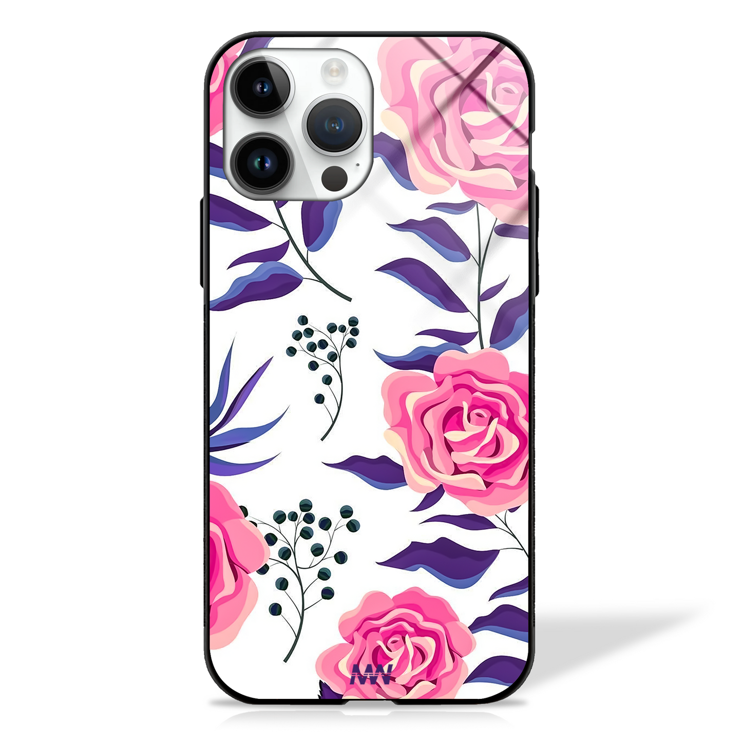Gorgeous Rosey Petal Floral GLASS CASE - - MW Stuffs -