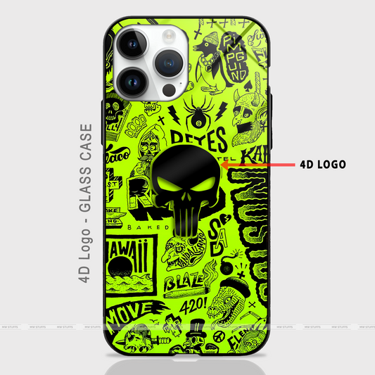 Graffiti 4D Skull Logo GLASS CASE (4D Skull logo on Glass Case) -  - MW Stuffs -