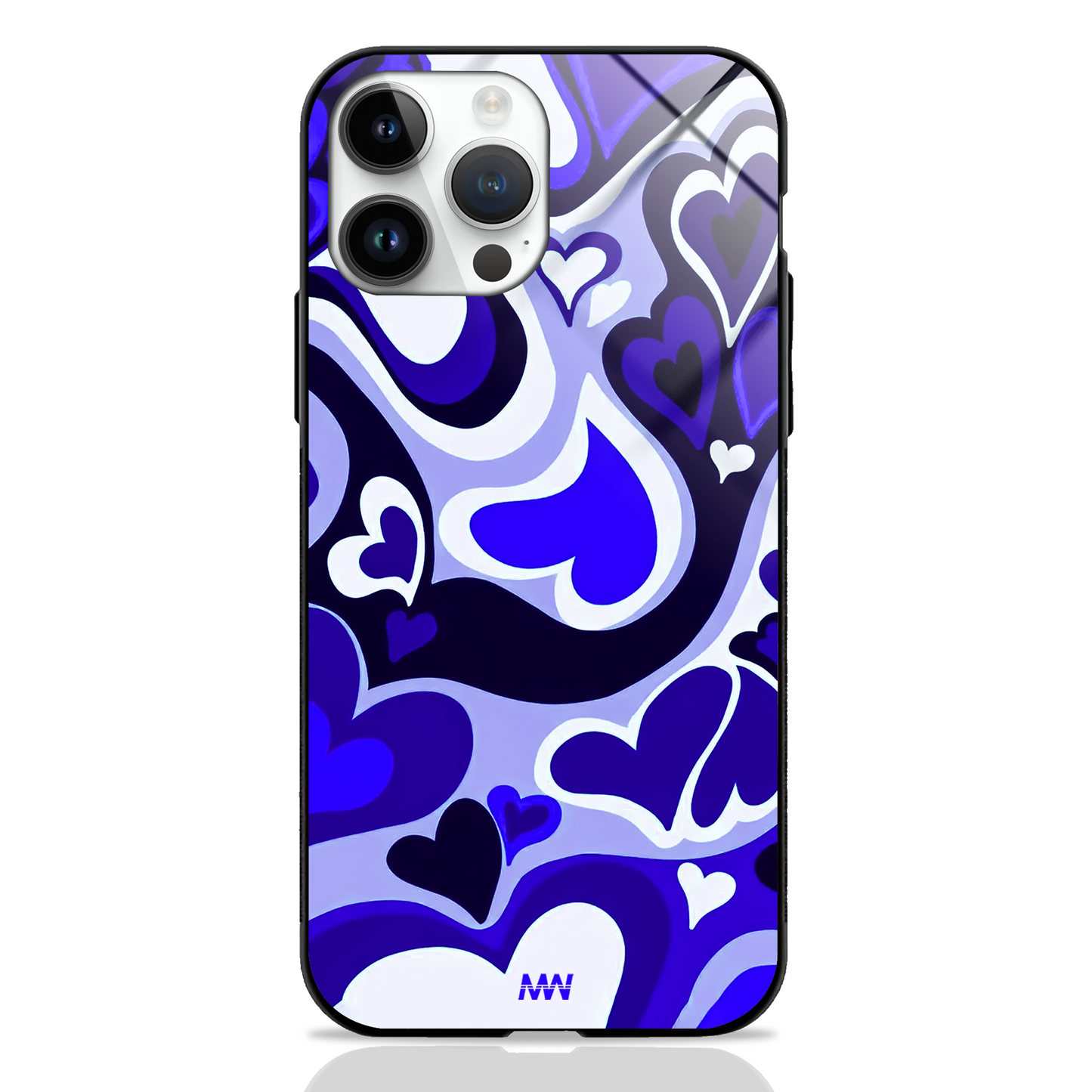 Heartin Waves & Clouds GLASS CASE - - MW Stuffs -