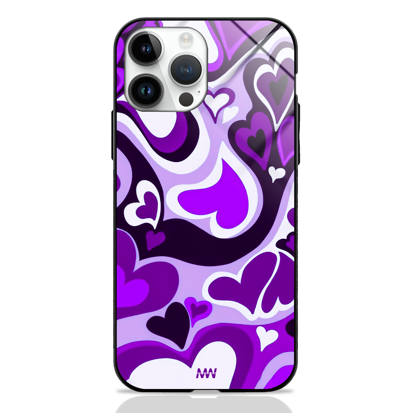 Heartin Waves & Clouds GLASS CASE - - MW Stuffs -