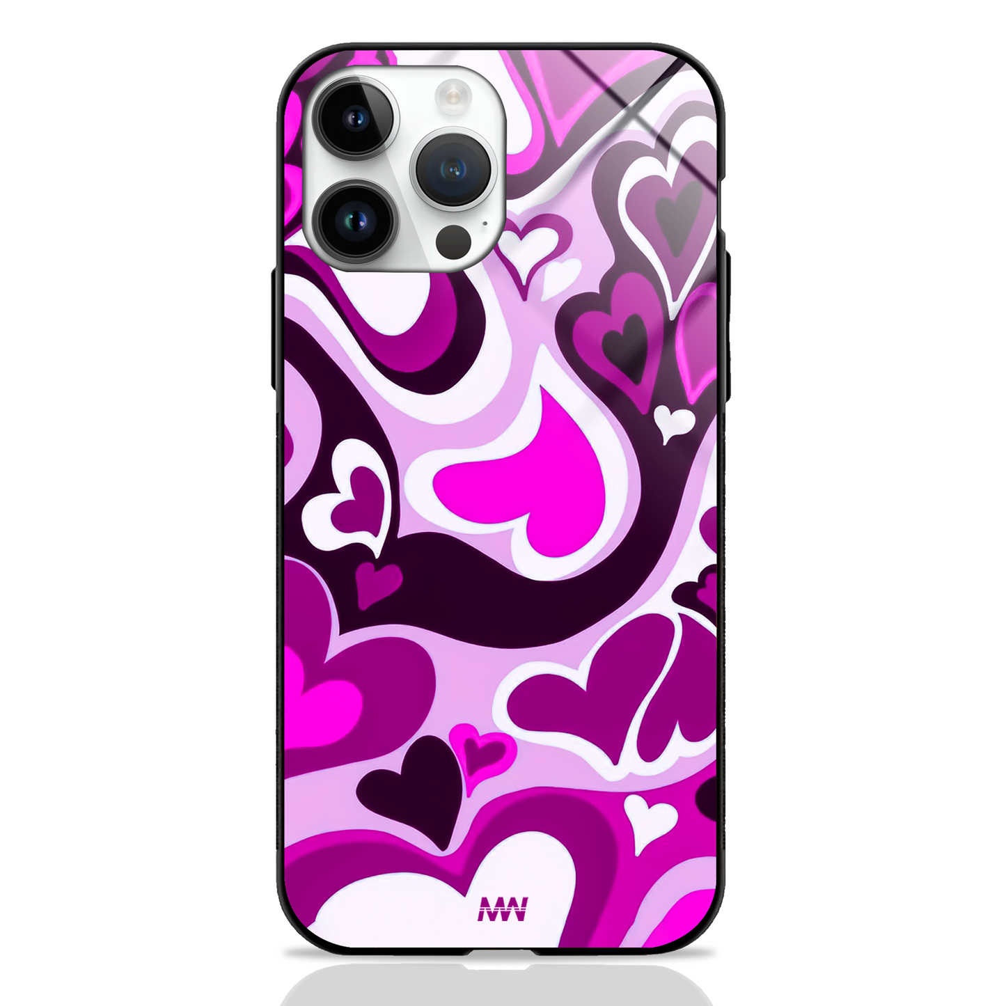 Heartin Waves & Clouds GLASS CASE - - MW Stuffs -