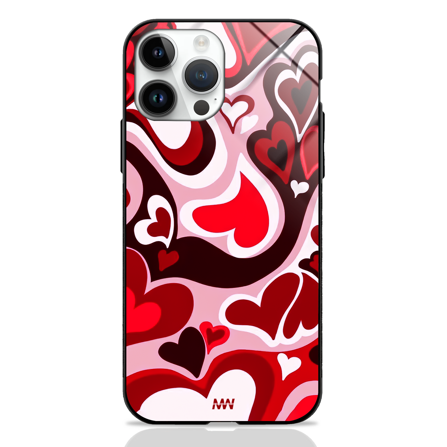 Heartin Waves & Clouds GLASS CASE - - MW Stuffs -