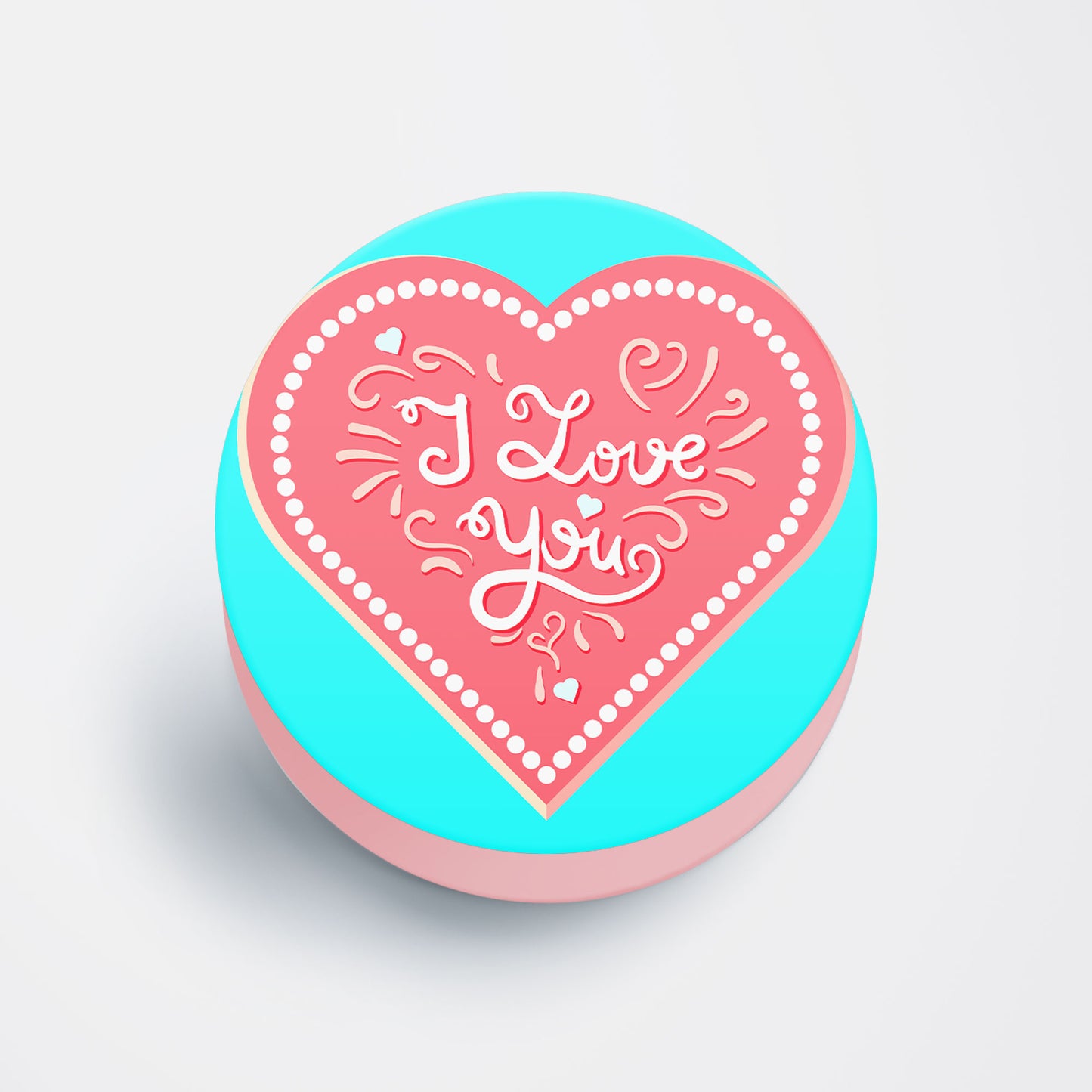 I LoveYou Pink Flat Pop Holder